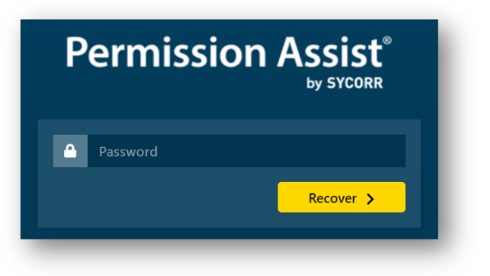 Account recovery login page